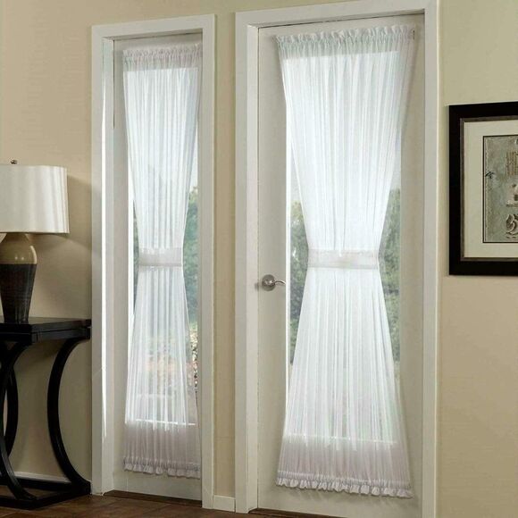 Sidelight Ivory Door Panel Voile 28"W x 72"L - Picture 3 of 6